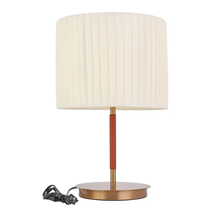 Nordic Simple Style Table Lamp Wooden Base with Storage Cloth Lamp