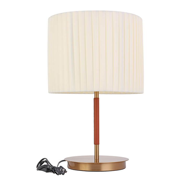 Jednoduchá stolní lampa na potah ze severské látky