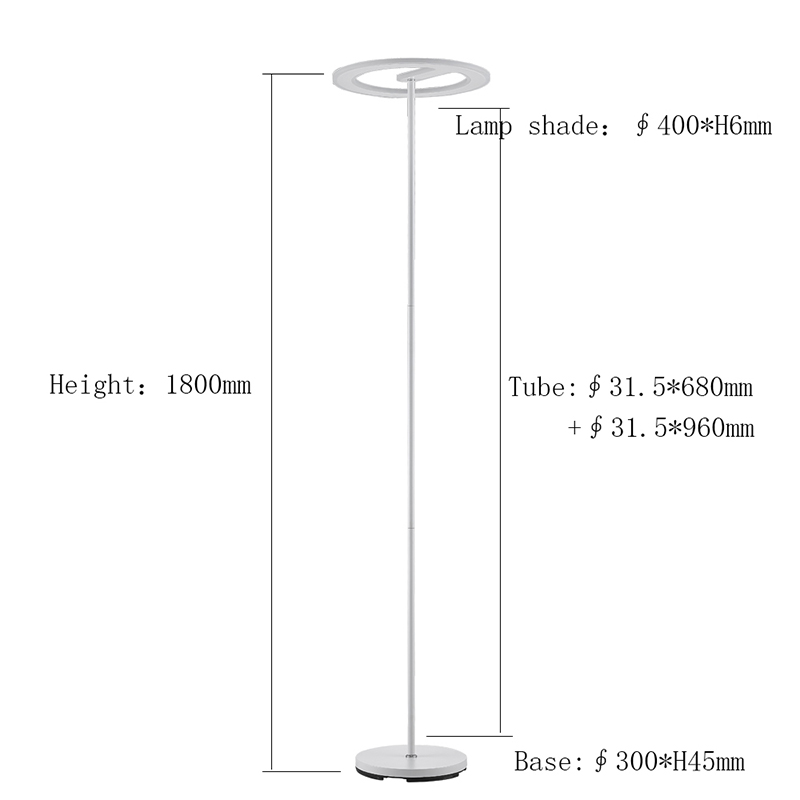 Single Pole Big Lamp Shade Floor Lamp