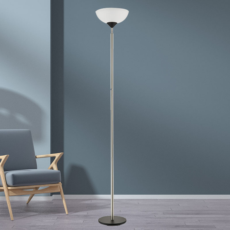 အဖြူရောင်ပလပ်စတစ်မီးအိမ် Shade Single Pole Floor Lamp