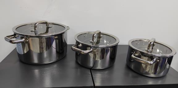 6PCS Tri-ply Cookware set