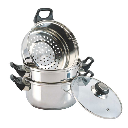WG801 Stainless Steel Pasta Cooker w/Cover, Strainer