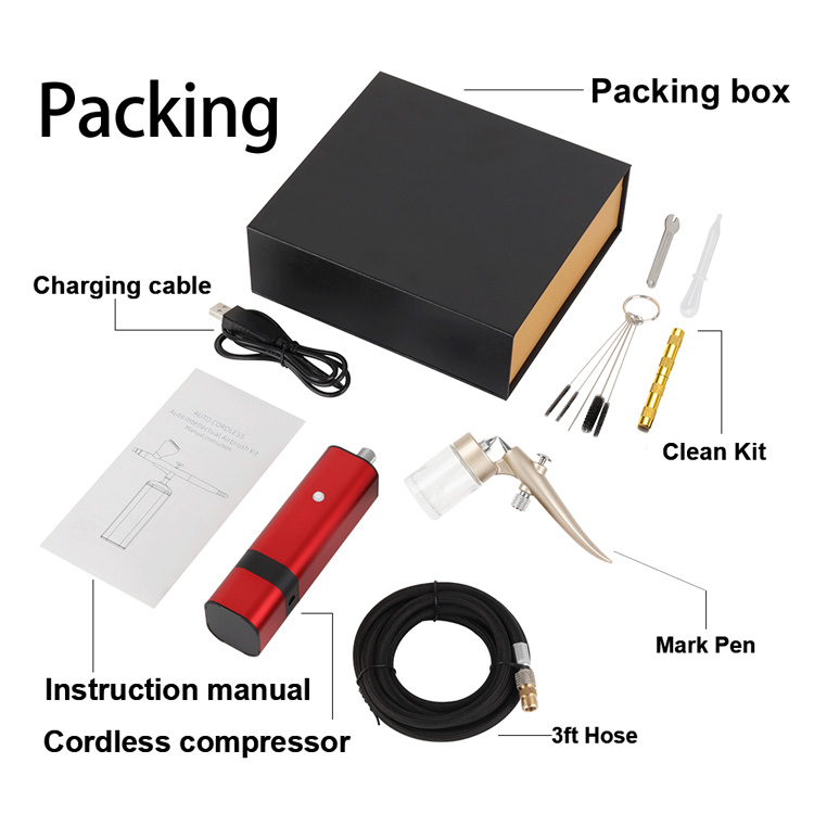 DIY portable Marker Airbrush Kit, Portable Auto Mini Cordless Air