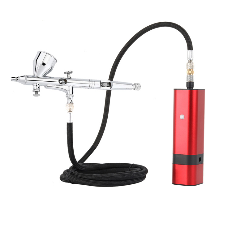 Portable Airbrush Kit with Trigger Type Airbrush Gun with Handle