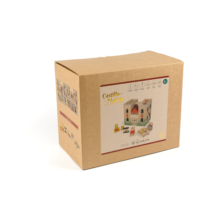 Corrugated Toy Paper Box of Castle with Gold Blocking