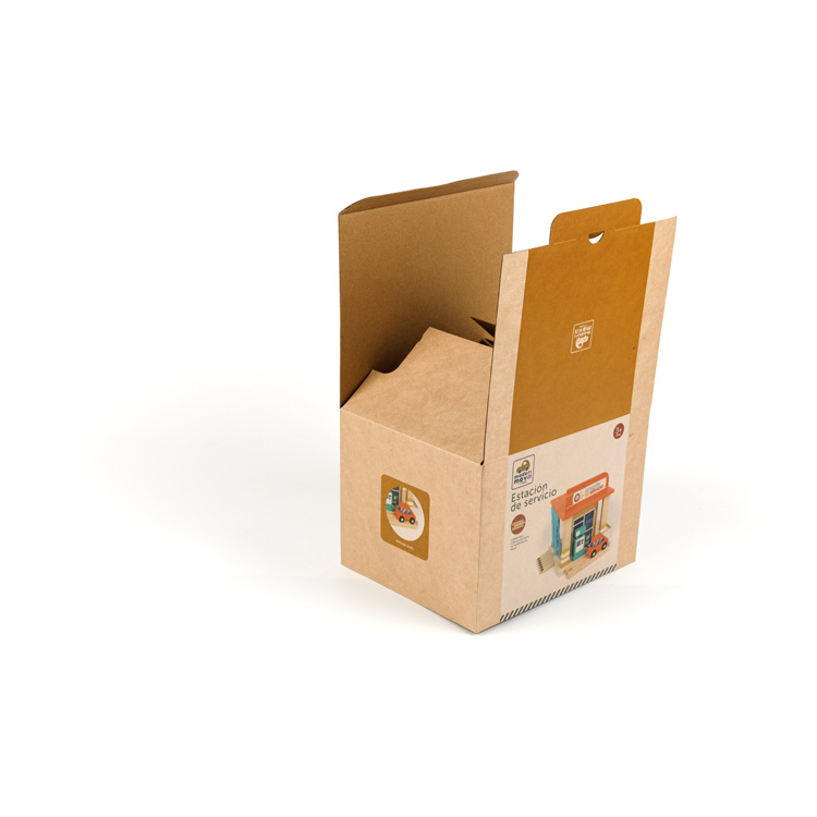 Wellpappe-Spielzeug-Papier-Box der Tankstelle