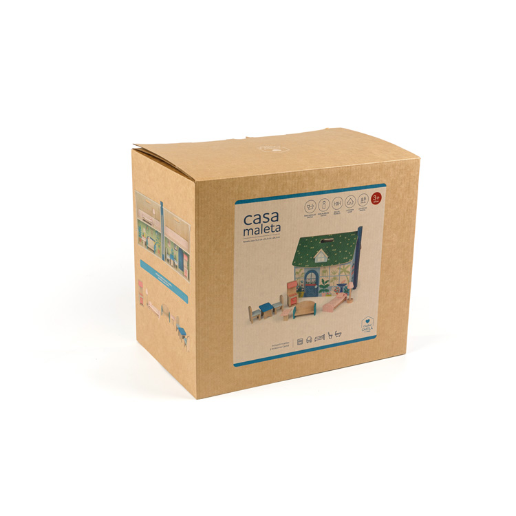 Kotak Kertas Mainan Beralun Rumah Mudah Alih
