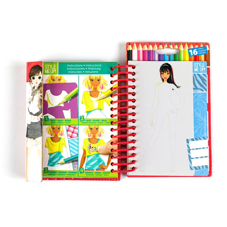 Sketch Book - Spiral Book Girl with Bag