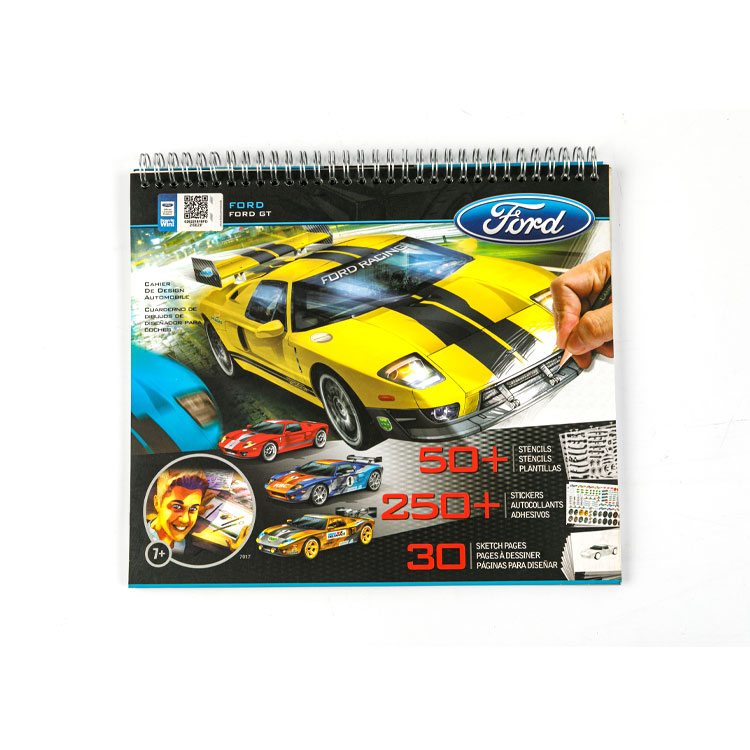 Ескіз книжка-топ спіраль книга жовтий гоночний автомобіль