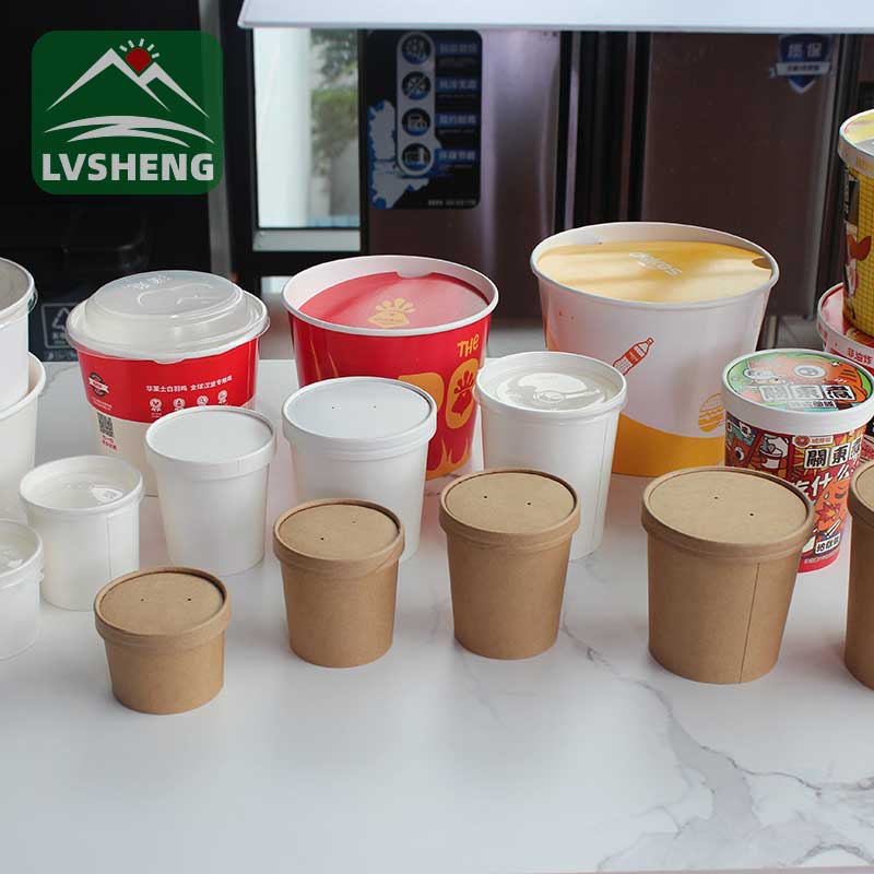 Disposable Hot Soup Paper Cup With Lid Custom