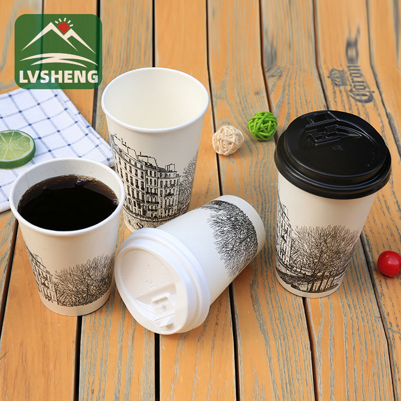 Disposal Single Wall Paper Cup With Cover