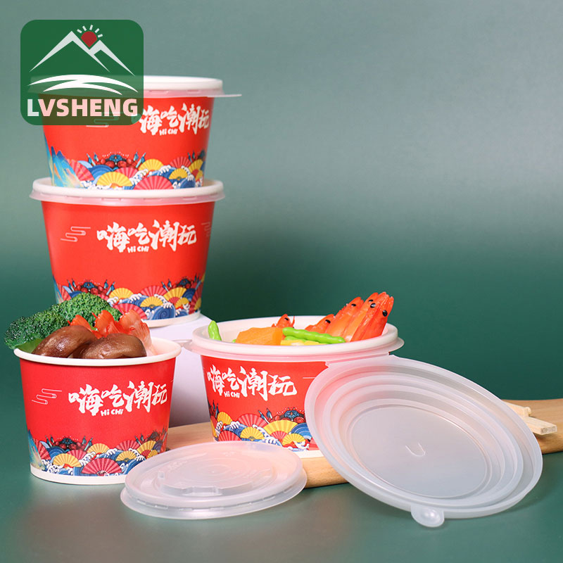 Paper To Go Bowls With Lids And Logo