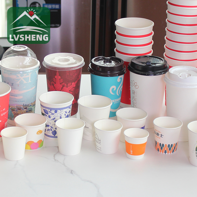 제조업체 사용자 정의 로고 인쇄 일회용 테이크 아웃 커피 컵 포장