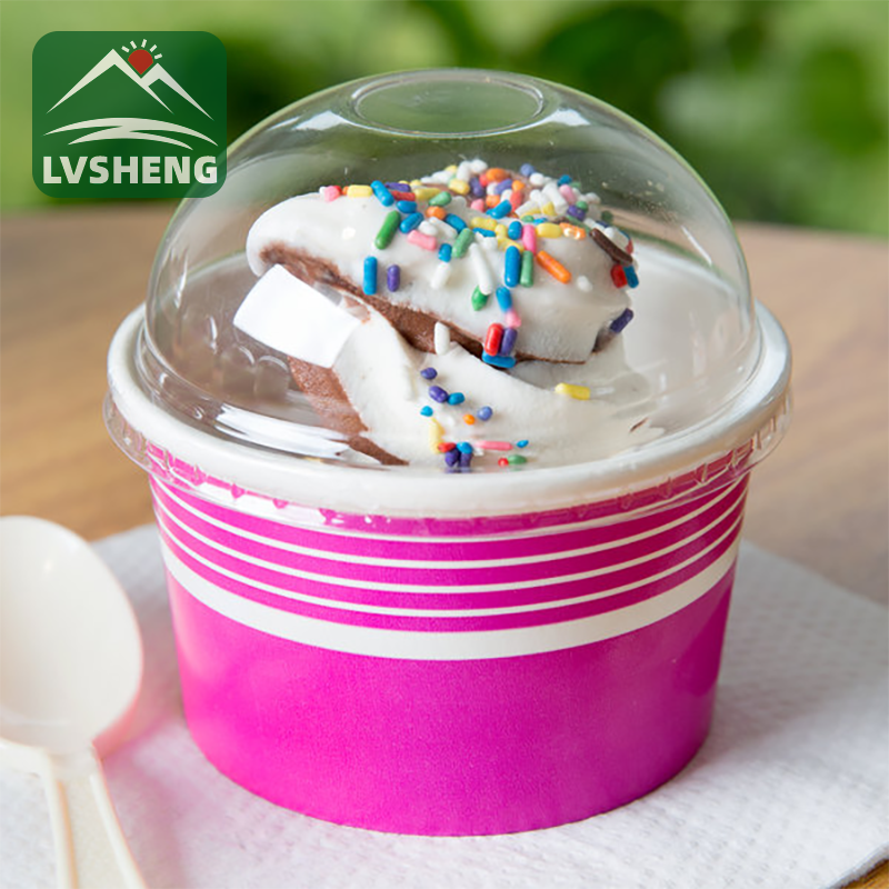 Sizes of paper Ice Cream Cup With Dome Lids wholesale