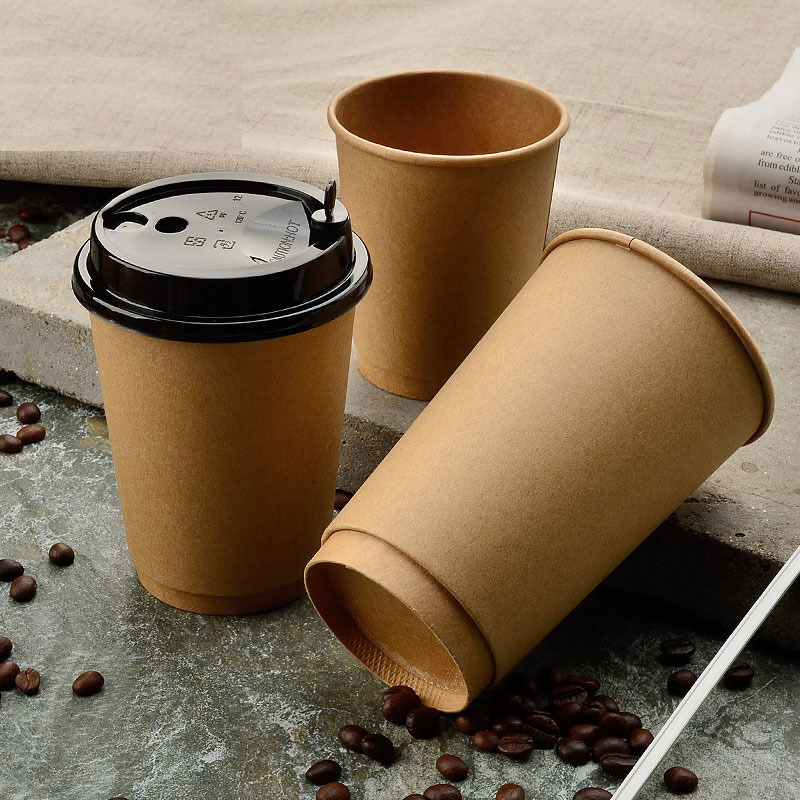Disposable Kraft Paper Cup with Lid