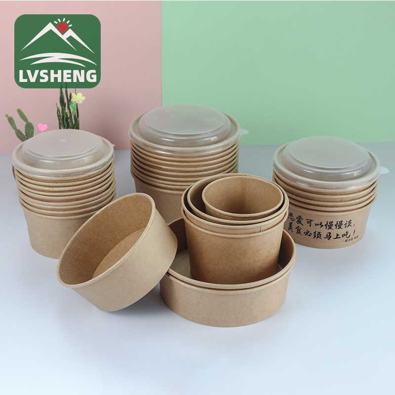 Kraft Paper Bowl With Lid