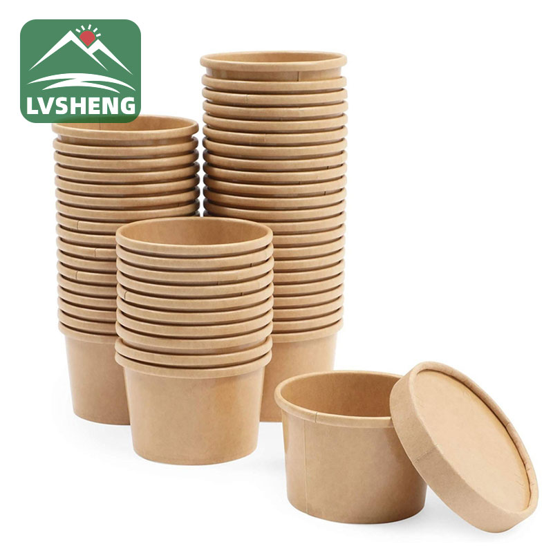 Soup Paper Cup With Flat Lids
