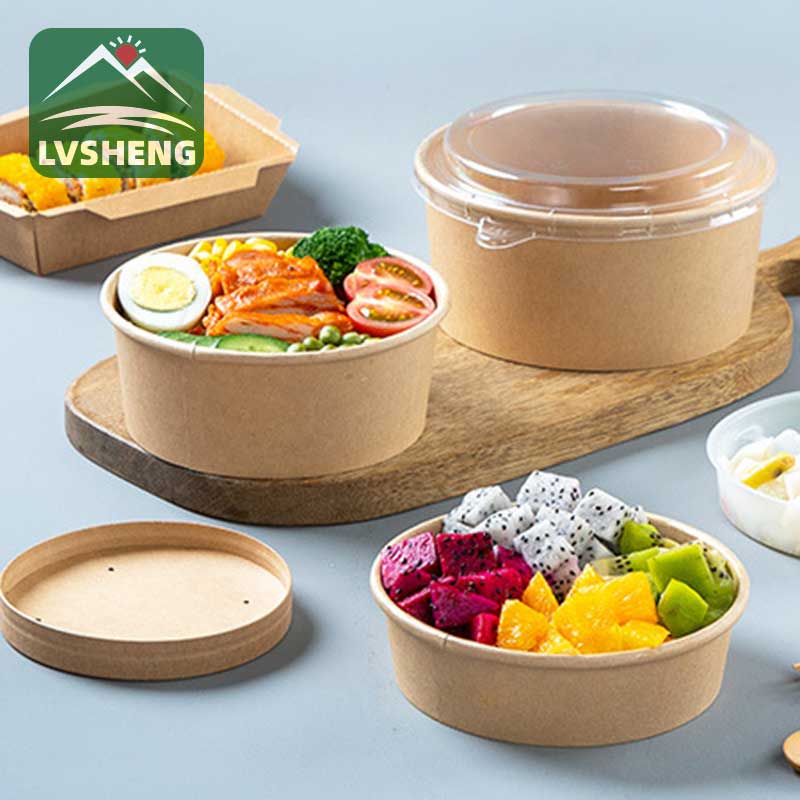Paper To Go Bowls With Lids And Logo