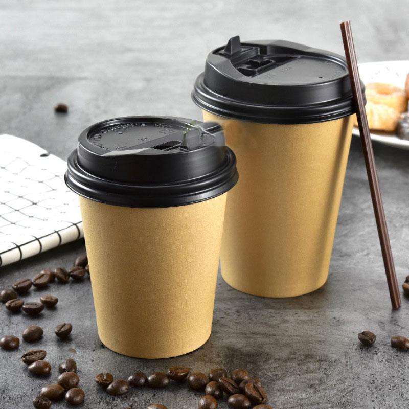 Disposable Kraft Paper Cup with Lid