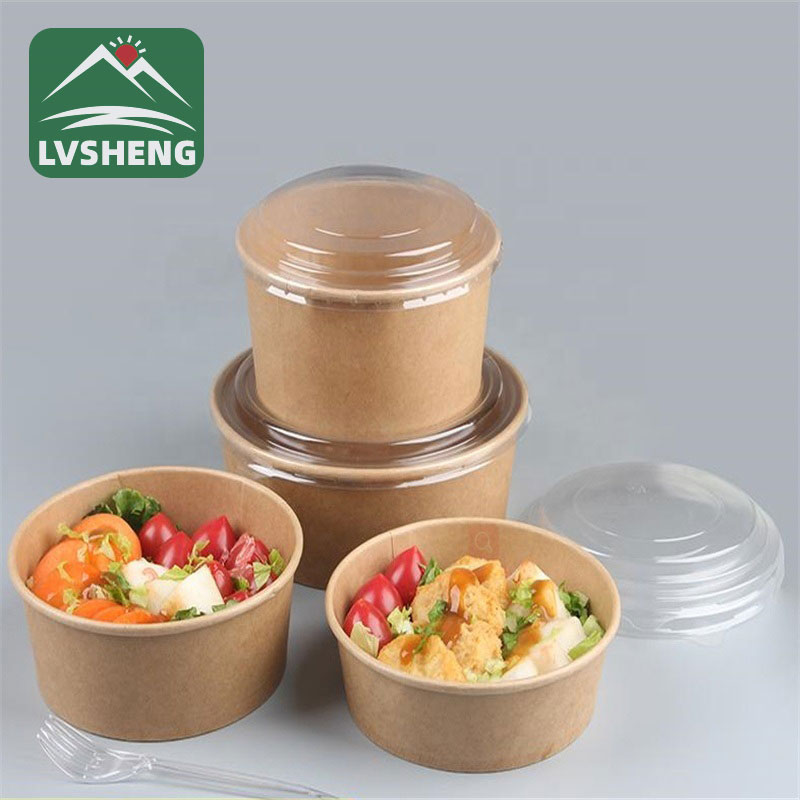 Grease Proof Kraft Paper Packaging Take Away Salad Lunch Box