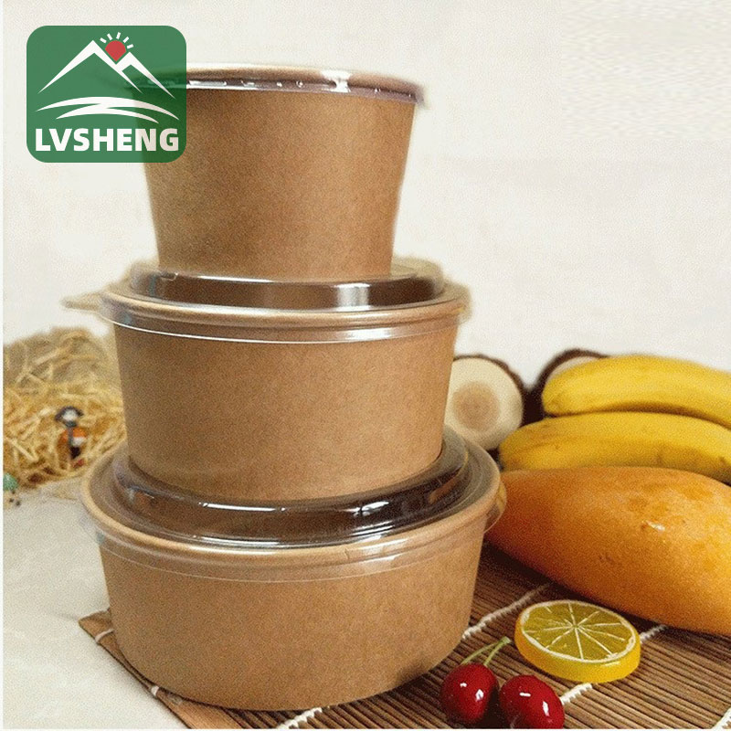 Kraft Paper Bowls with lid