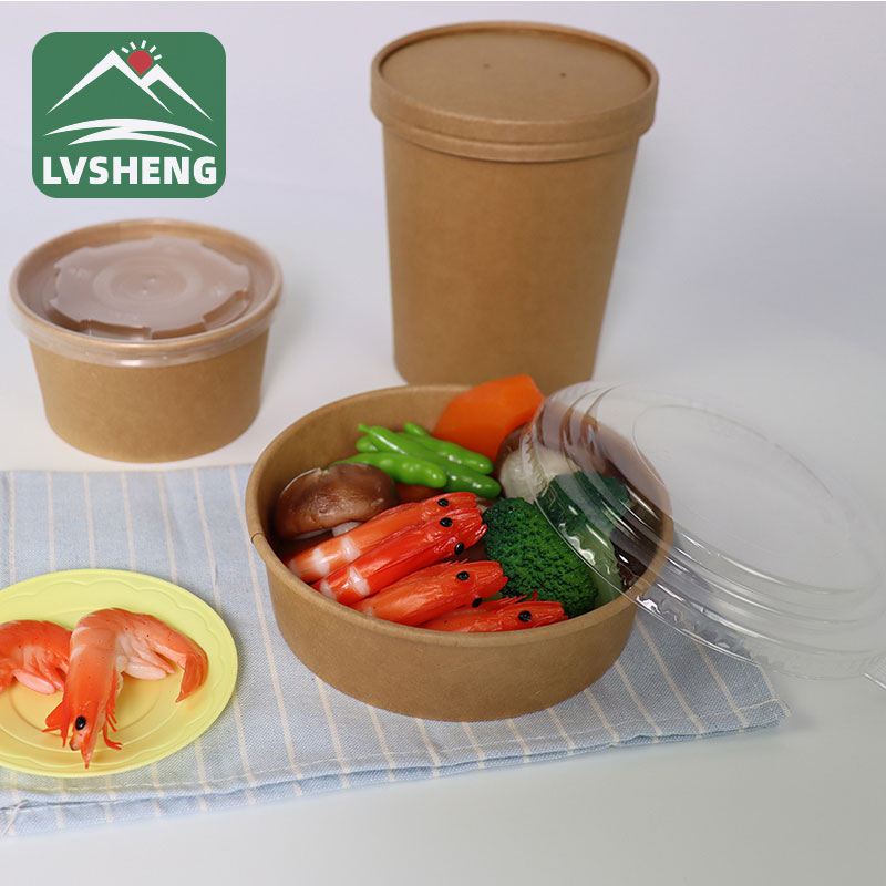Kraft Paper Bowl With Lid