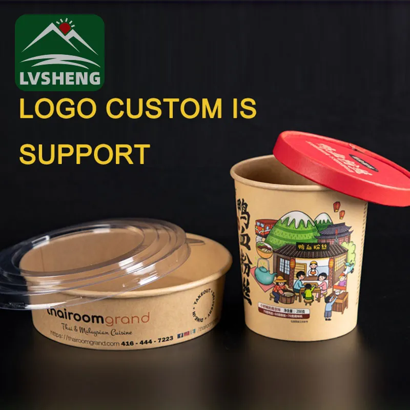 Logo Printed Kraft Paper Salad Bowl