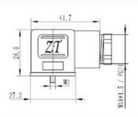 Form A AC DC innvendig gjenge DIN magnetventilkobling med LED vanntett IP67