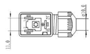 Forma B PG9 PG11 Čierny DIN konektor solenoidového ventilu bez led