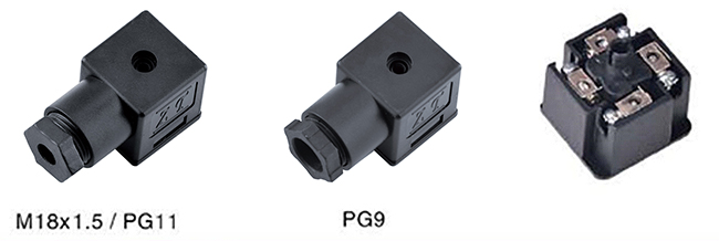 Form A Black A14 B12 DIN Solenoid Valve Connector Without Led