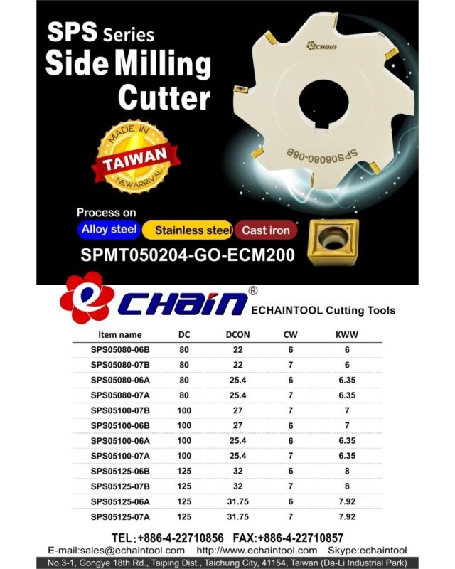 Side Milling Cutter SPS series-Insert SPMT0502