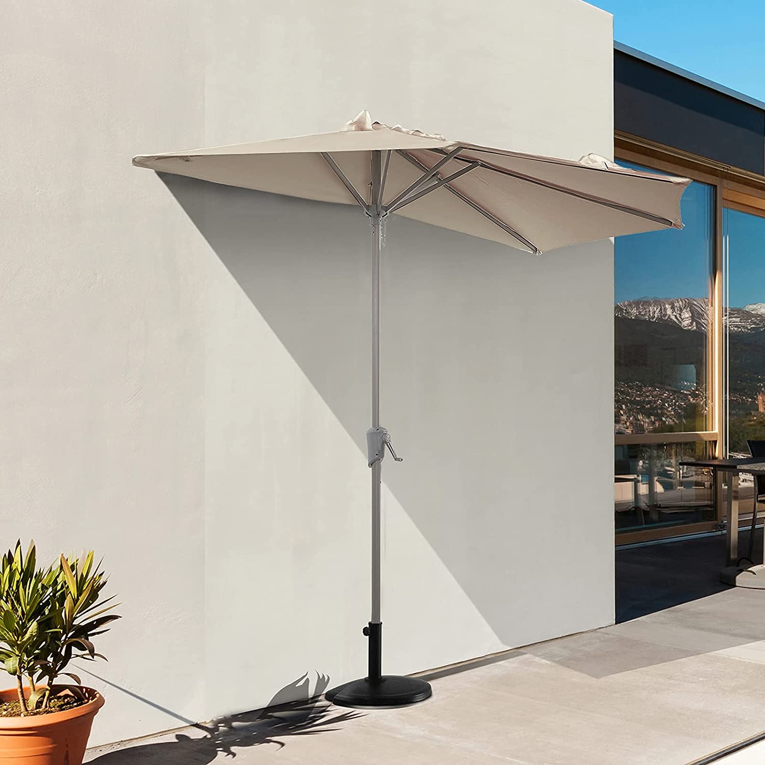 9ft Semi-Circular Terrace Outdoor Umbrella