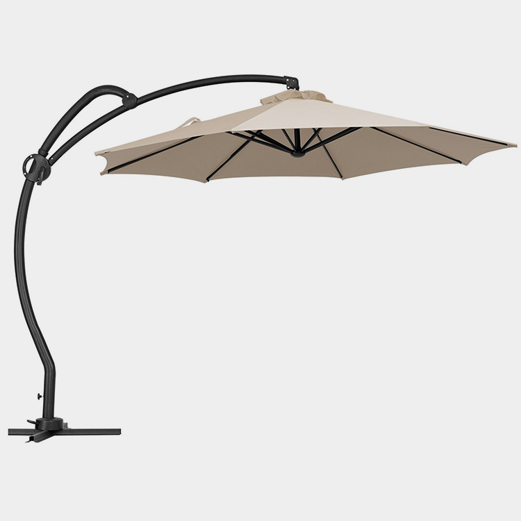 10ft Patio S shape Hanging Offset Cantilever Umbrella