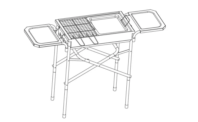 Monteringsinstruksjoner for BBQ Camping Bærbar Kullgrill