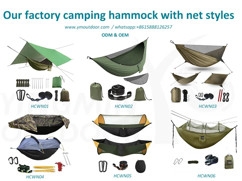 YMOUTDOOR ஆல் ஆதரிக்கப்படும் வலைகள் கொண்ட கேம்பிங் ஹம்மாக்ஸ் வகைகள் என்ன