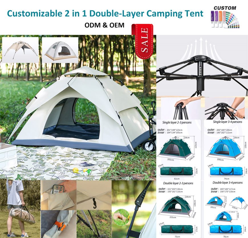 Quick-setup tent for camping that doubles as a beach canopy!
