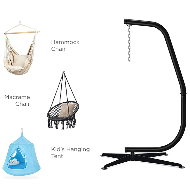 Metal Hanging Hammock C-Stand for Chair