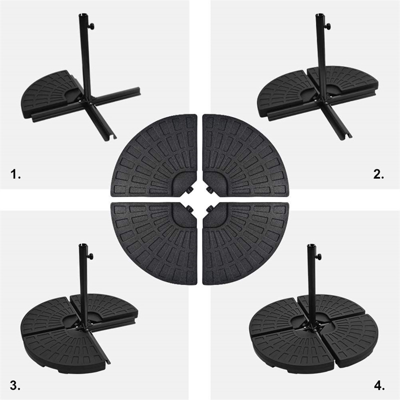 4PCS 160 LB Fan Shaped Water or Sand Filled Umbrella Base Stand