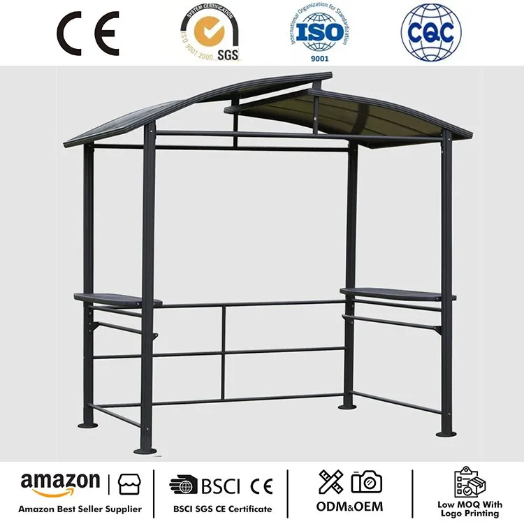 8' x 5' BBQ Patio Ceannbhrat Gazebo Crua-cheann