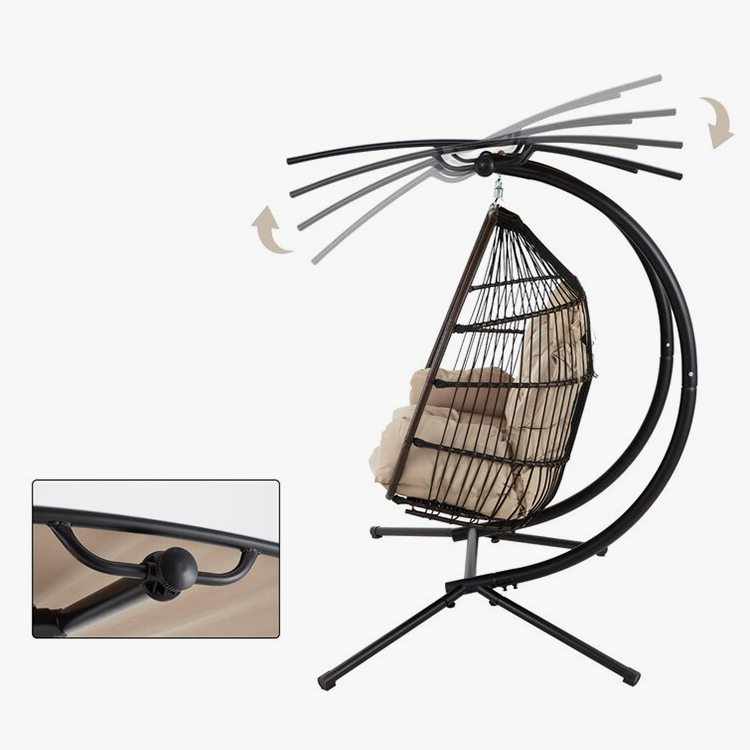 2 Person Hanging Swing Wicker Egg Chair