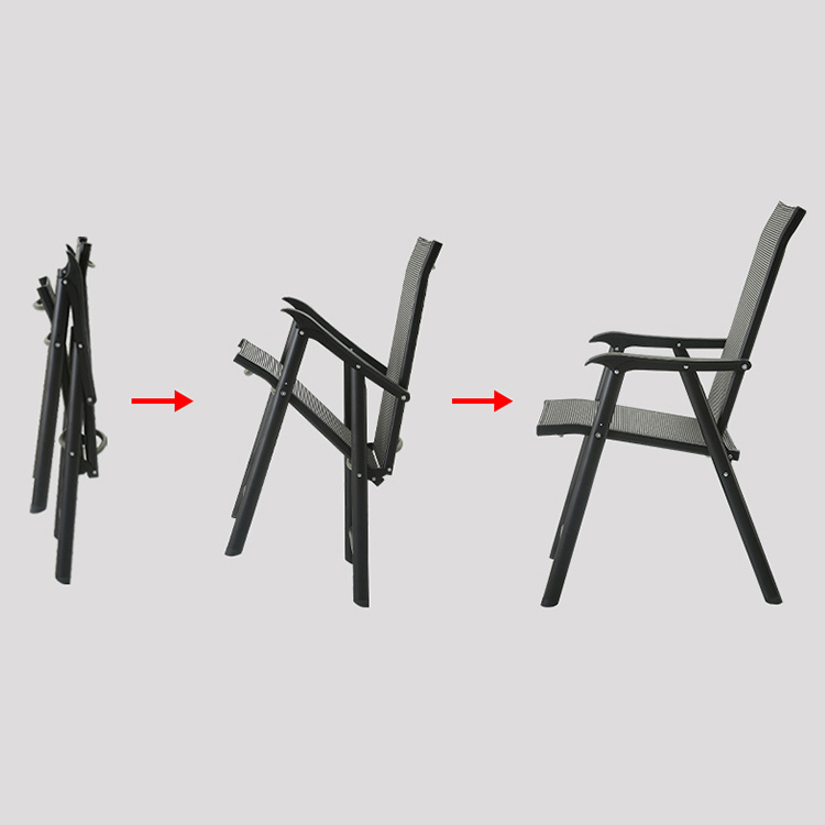 आर्मरेस्ट डाइनिंग कुर्सीहरूको साथ आँगन फोल्डिंग डेक