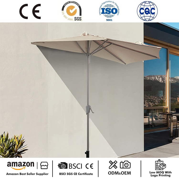 9ft Semi-Circular Terrace Outdoor Umbrella