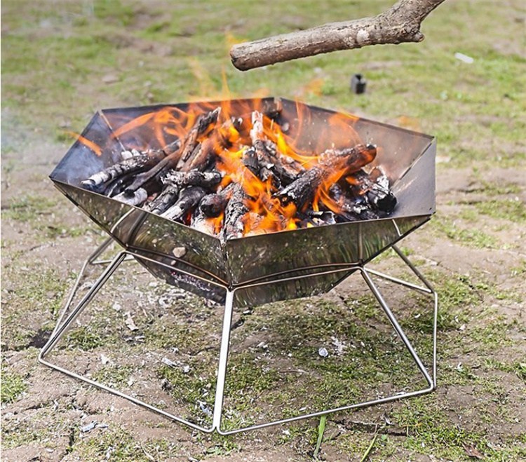Collapsible Campfire Grill Camping Fire Pit