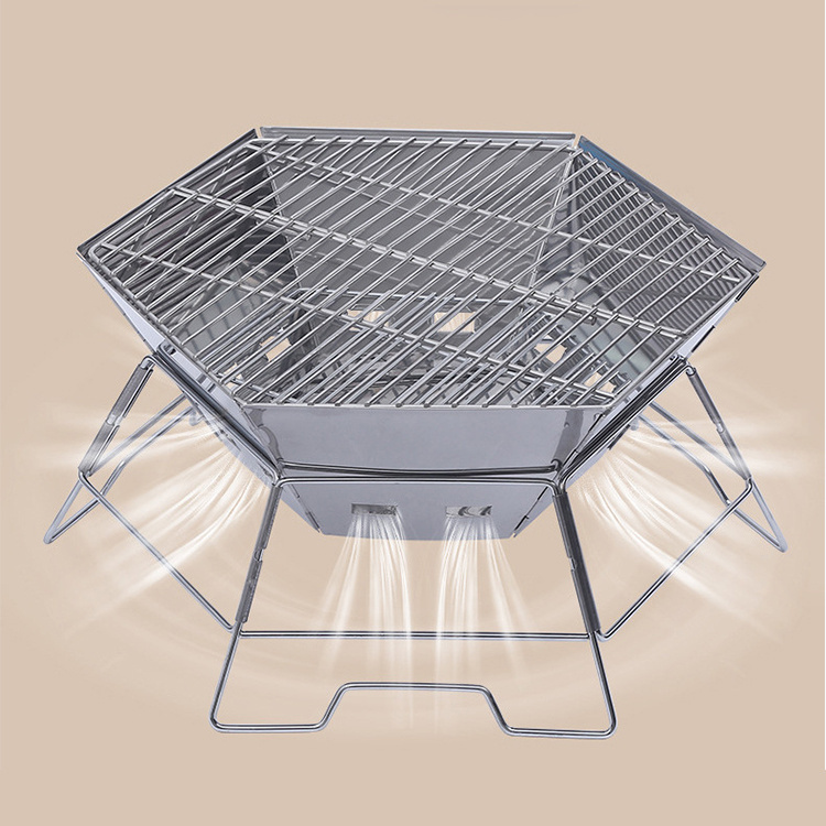 Collapsible Campfire Grill Camping Fire Pit