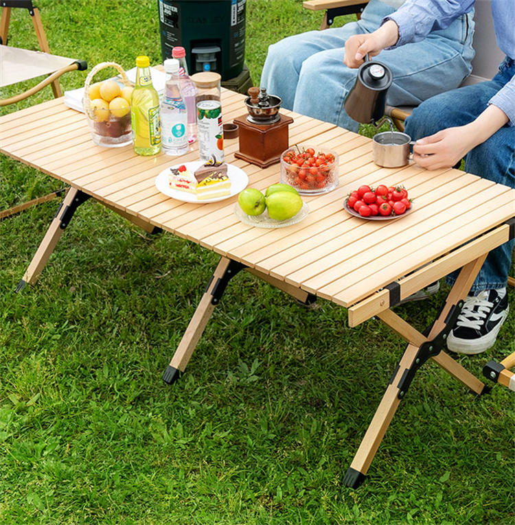 Lightweight Roll Up Picnic Camping Table with Carrying Bag