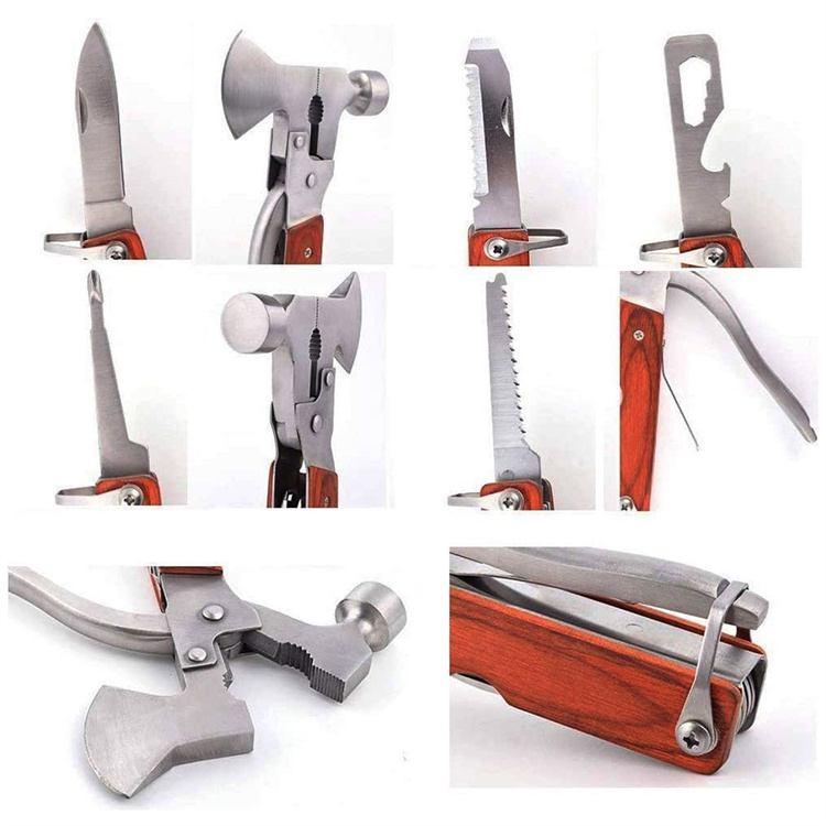 Outdoor 16-in-1 Multitool Emergency Escape Ax Hammer