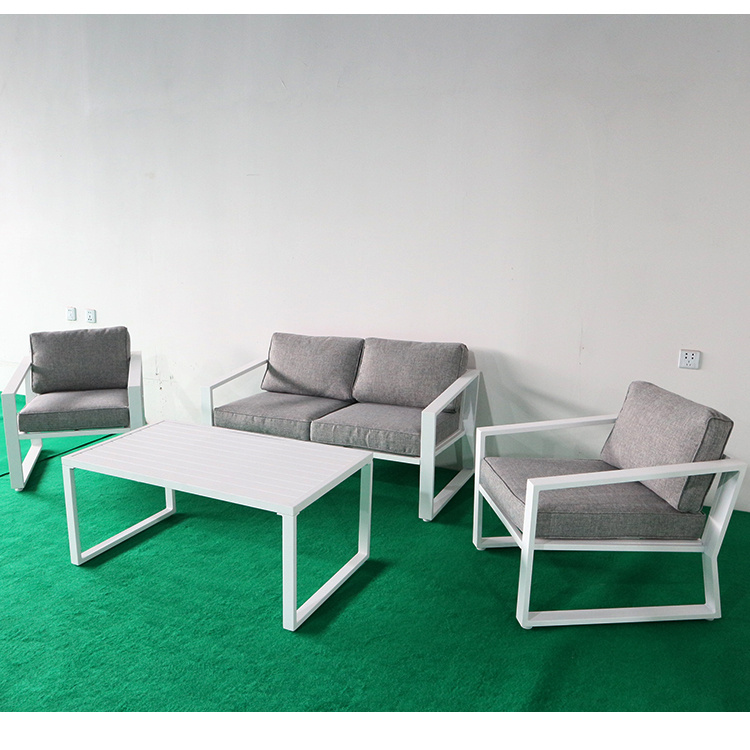 YM Modern Leisure Garden Patio Furniture 4 - Person అల్యూమినియం కుషన్‌లతో కూడిన సీటింగ్ గ్రూప్