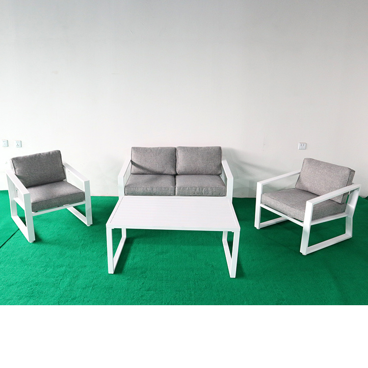 YM Modern Leisure Garden Patio Furniture 4 - Person Alúmanam Grúpa Suíocháin le Cúisíní