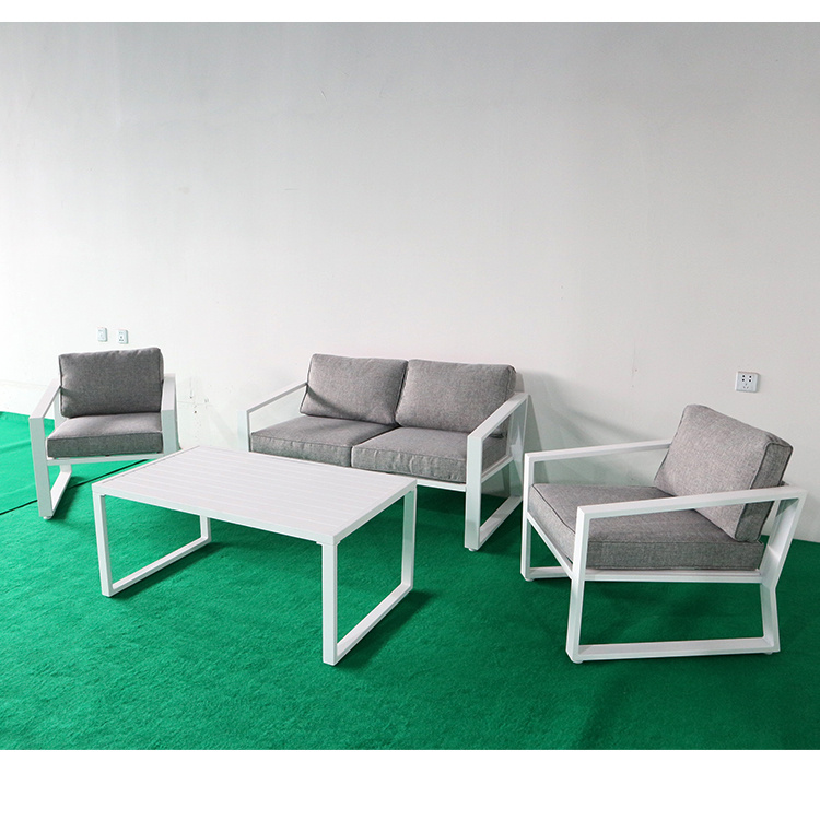 YM Modern Leisure Garden आँगन फर्नीचर 4 - व्यक्ति एल्युमिनियम सिट समूहwith Cushions
