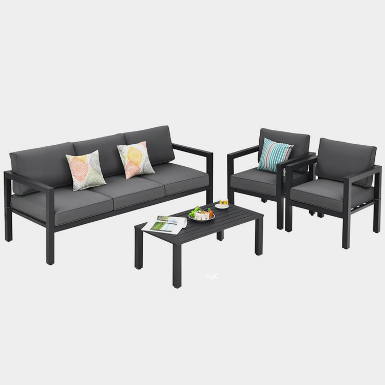 KD Metal 5 - Person Seating Group with Cushions（set of 4）